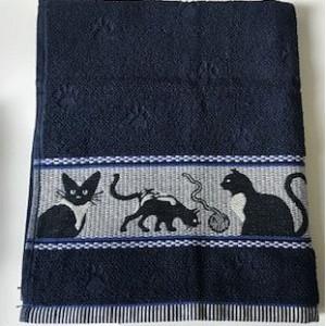 Handdoek - Katten - Donker Blauw